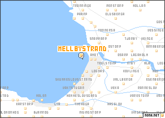 map of Mellbystrand