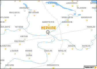 map of Merkinė