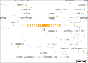 map of Mesa de los Engaños