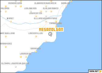 map of Mesa Roldán