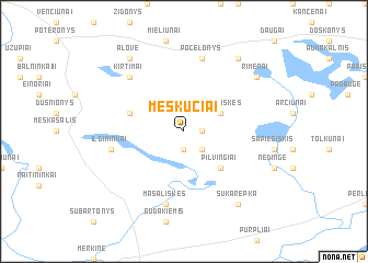 map of Meškučiai
