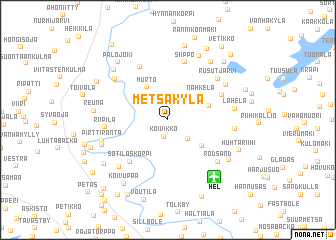map of Metsäkylä