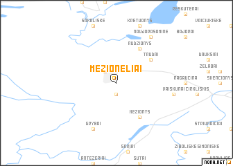 map of Mežionėliai