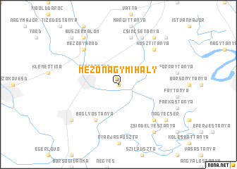map of Mezőnagymihály
