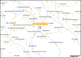 map of Mīānābād