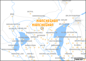 map of Mīān Cheghān