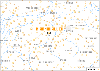 map of Mīān Maḩalleh