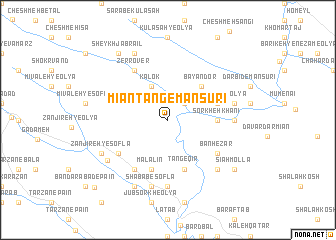 map of Mīān Tang-e Manşūrī