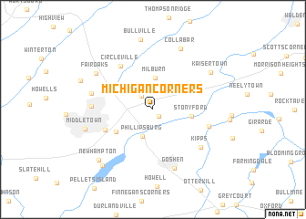map of Michigan Corners