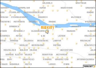 map of Miękiny