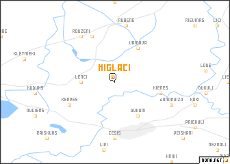 map of Miglāči