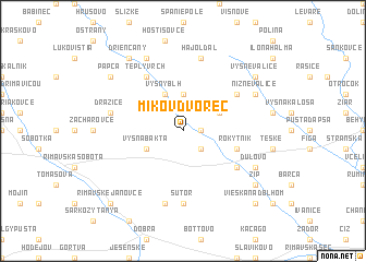 map of Mikov Dvorec