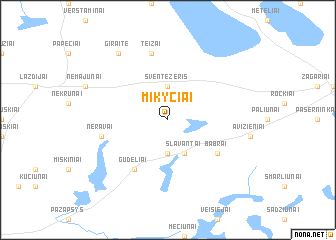 map of Mikyčiai