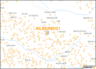 map of Miladinovići