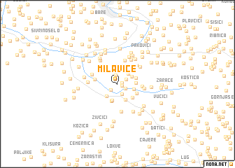 map of Milavice