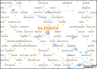 map of Milenovice