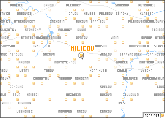 map of Milíčov