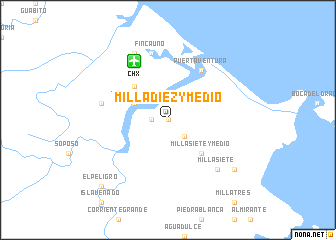 map of Milla Diez y Medio