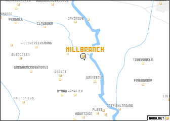 map of Mill Branch