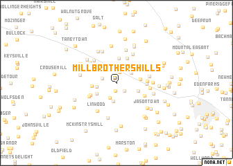 map of Mill Brothers Hills