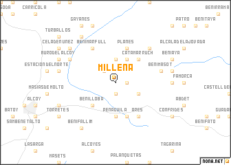 map of Millena