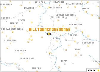 map of Milltown Cross Roads