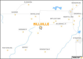 map of Millville