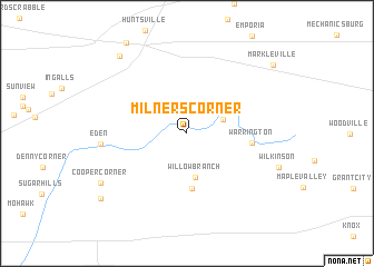 map of Milners Corner