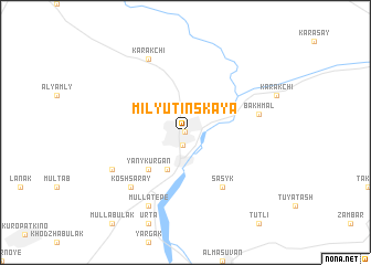 map of Milyutinskaya