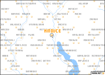 map of Miňovce