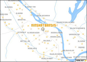 map of Minshāt Bardīs