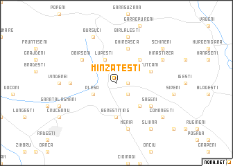 map of Mînzăteşti
