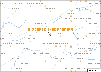 map of Mirabel-aux-Baronnies