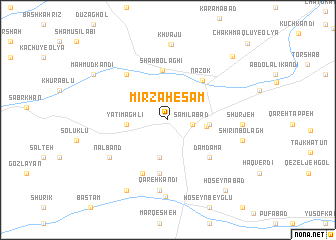 map of Mīrzā Ḩesām