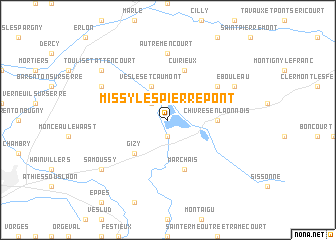 map of Missy-lès-Pierrepont