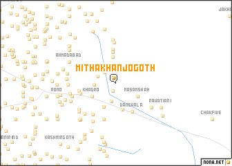 map of Mitha Khān jo Goth