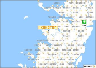 map of Mkokotoni