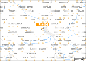 map of Mlazice