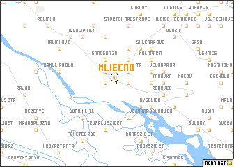 map of Mliečno