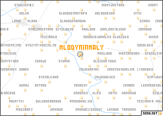 map of Młodynin Mały