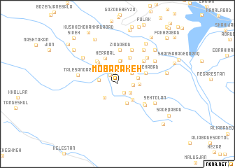 map of Mobārakeh