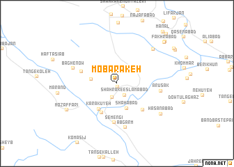 map of Mobārakeh