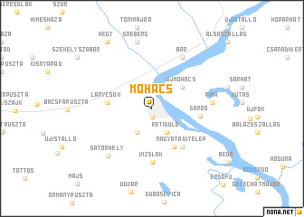 map of Mohács