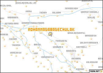 map of Moḩammadābād-e Chūlak
