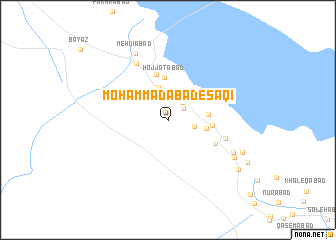 map of Moḩammadābād-e Sāqī