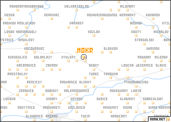 map of Mokř