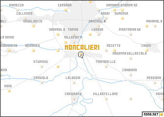 map of Moncalieri