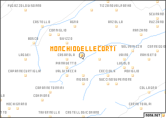 map of Monchio delle Corti