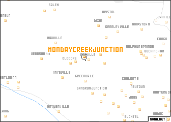 map of Monday Creek Junction
