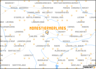 map of Monestier-Merlines